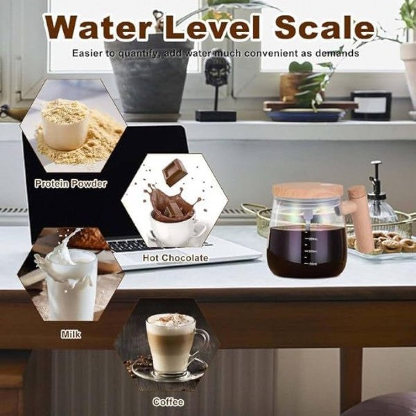 SELF STIRRING GLASS MUG