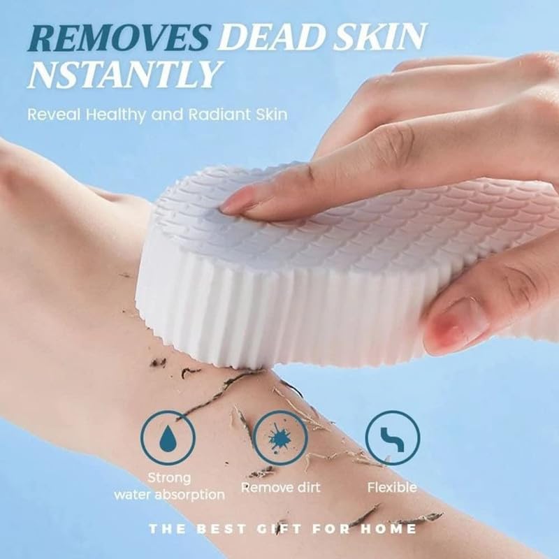 Ultra Soft BathBody ShowerSponge, Magic BathSponge Dead Skin Remover, Super Soft Exfoliating Bath Sponge Painless Scrub Sponge for Adults and Children (Pack of 3)