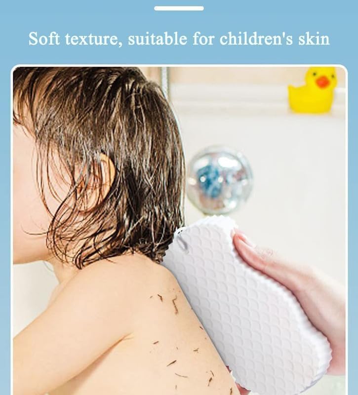 Ultra Soft BathBody ShowerSponge, Magic BathSponge Dead Skin Remover, Super Soft Exfoliating Bath Sponge Painless Scrub Sponge for Adults and Children (Pack of 3)