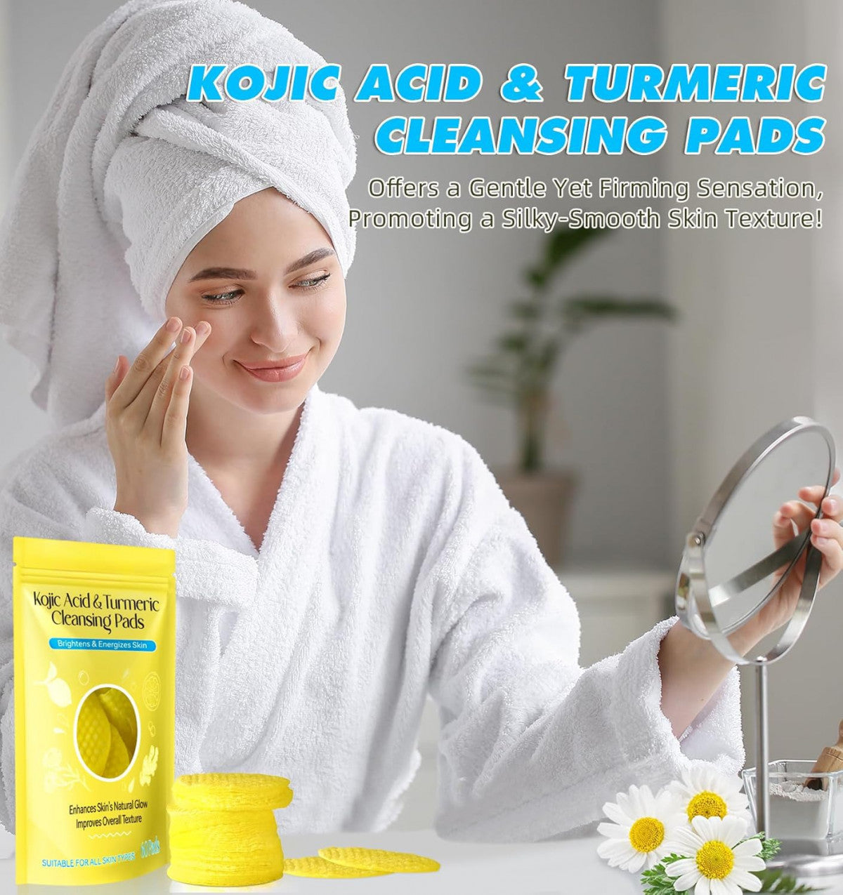 KOJIC FACE CLEANSING PADS - ( 60 PADS )