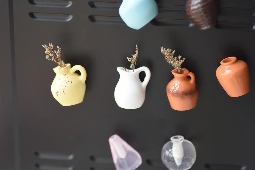 Mini Vase Fridge Magnet | Handcrafted Japanese Style Kitchen Accent ( PACK OF 5 )