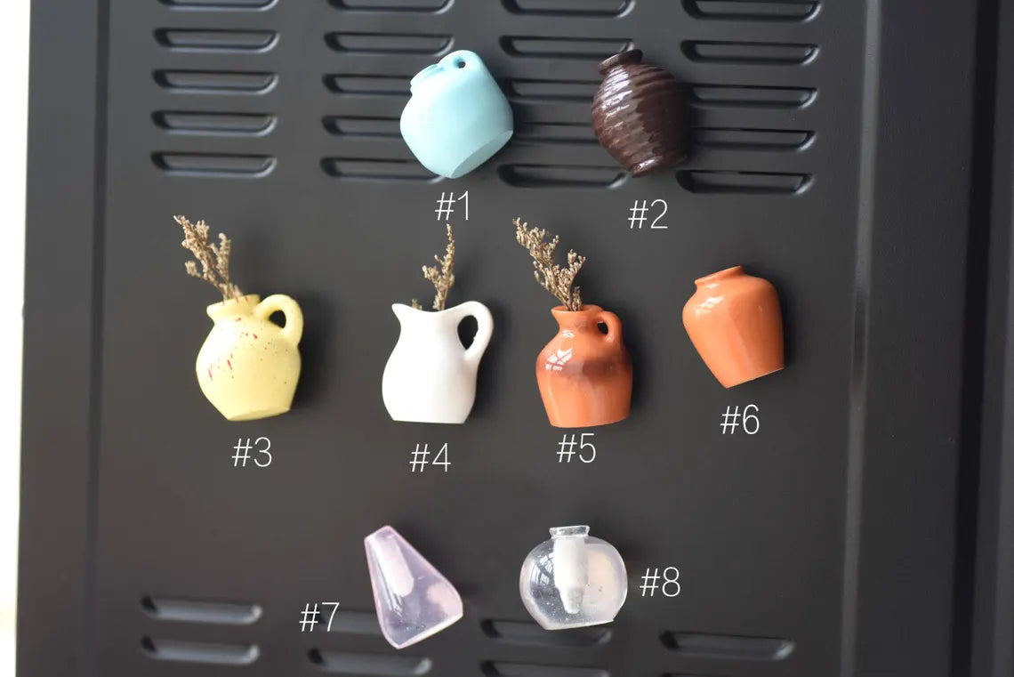 Mini Vase Fridge Magnet | Handcrafted Japanese Style Kitchen Accent ( PACK OF 5 )