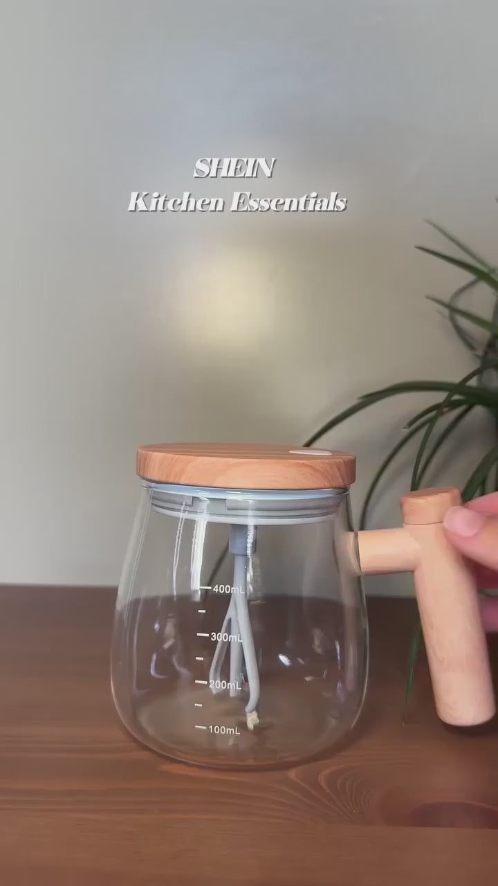 SELF STIRRING GLASS MUG
